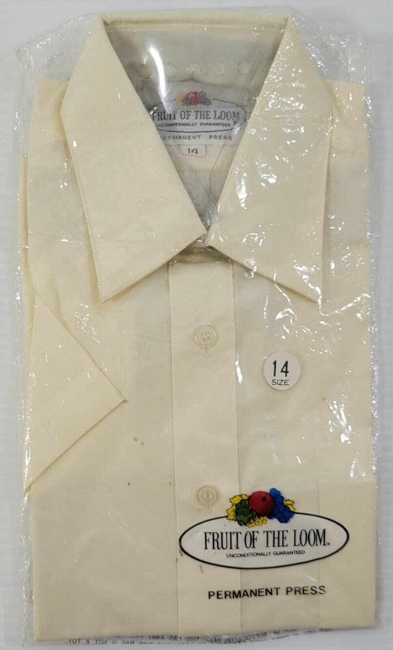 G) Vintage Fruit of the Loom Woolworth's Boys Long Sleeve Off-White Dress Shirt